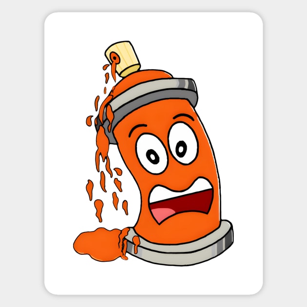 Graffiti Funny Cartoon Spray Can Character Sticker by PixelGraphy